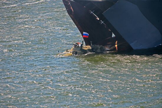 Rehearsal for Navy Day parade in Baltiysk