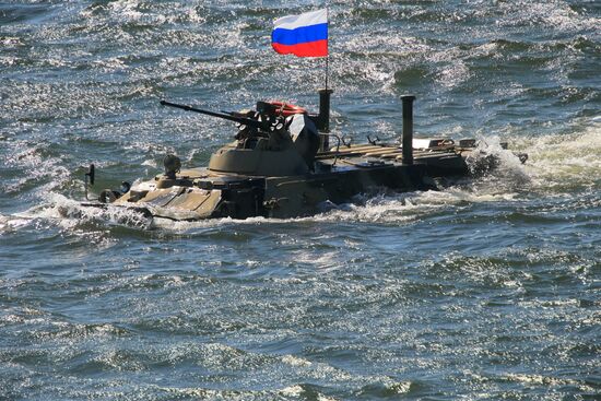 Rehearsal for Navy Day parade in Baltiysk