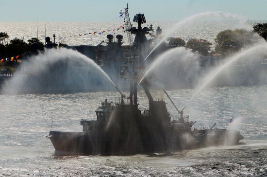 Rehearsal for Navy Day parade in Baltiysk
