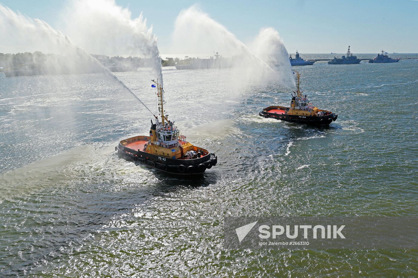 Rehearsal for Navy Day Parade in Baltiysk