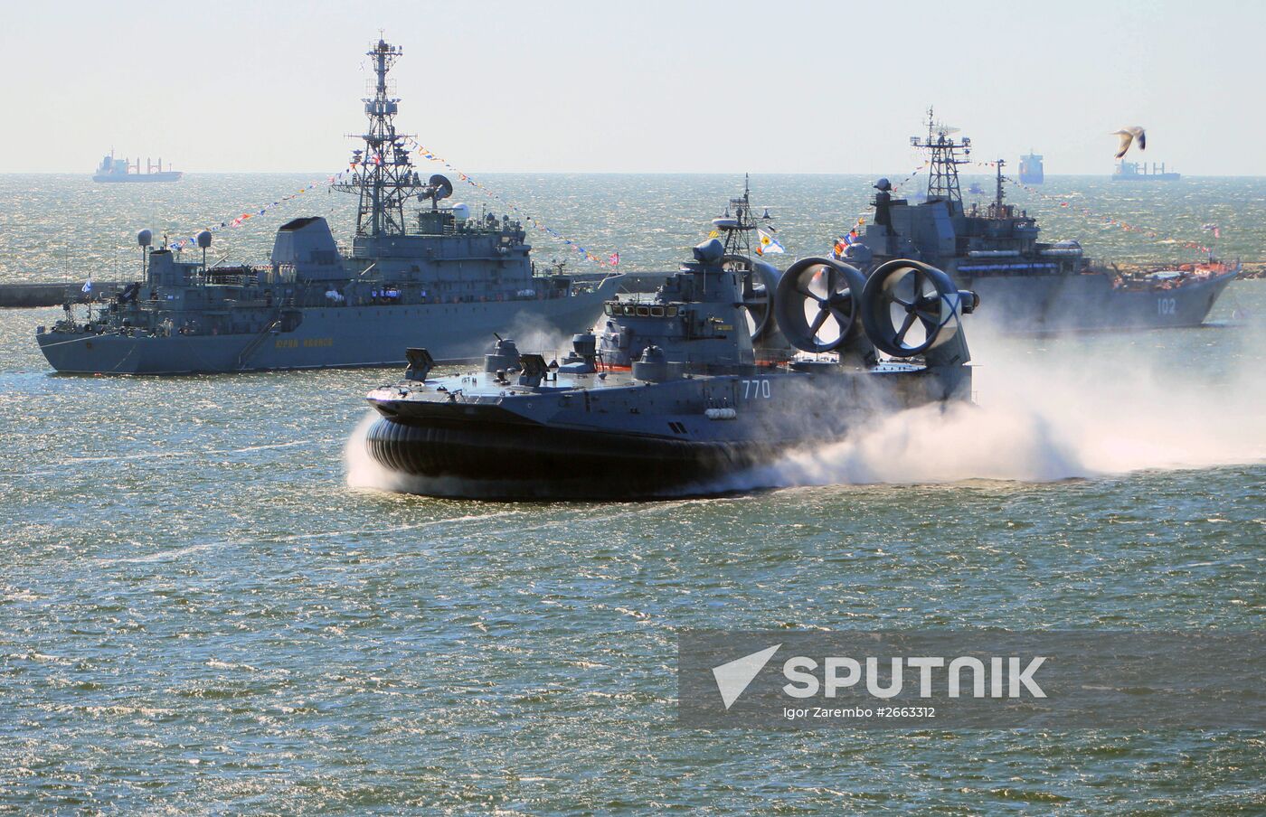 Rehearsal for naval review in Baltiysk