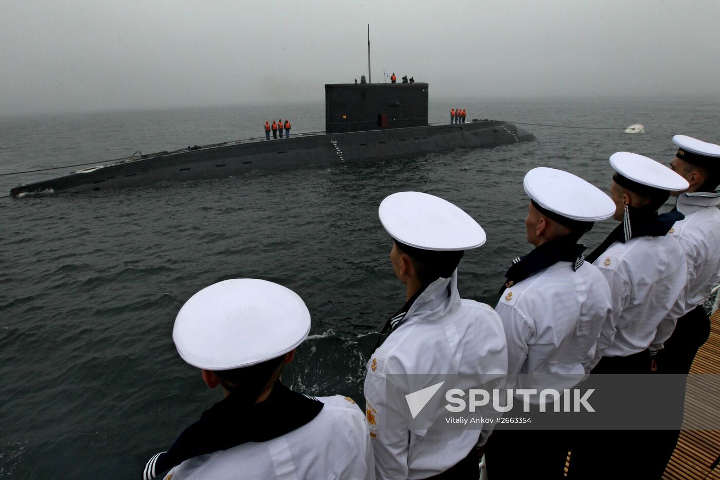 Rehearsal for naval review in Vladivostok