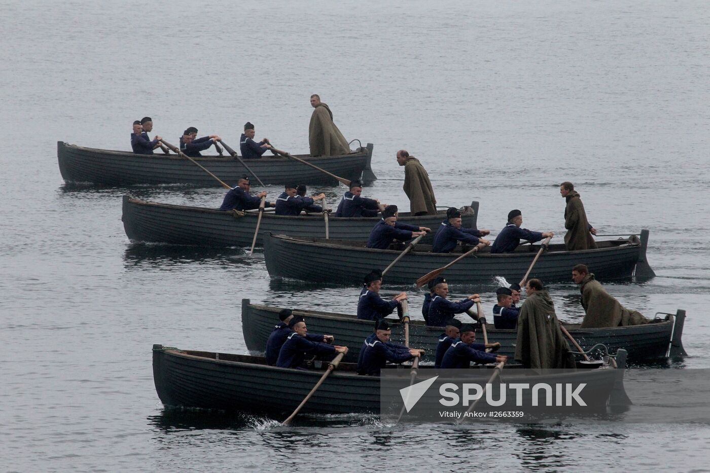 Rehearsal for naval review in Vladivostok