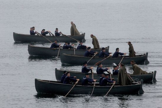 Rehearsal for naval review in Vladivostok