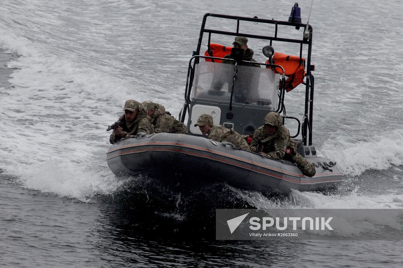Rehearsal for naval review in Vladivostok