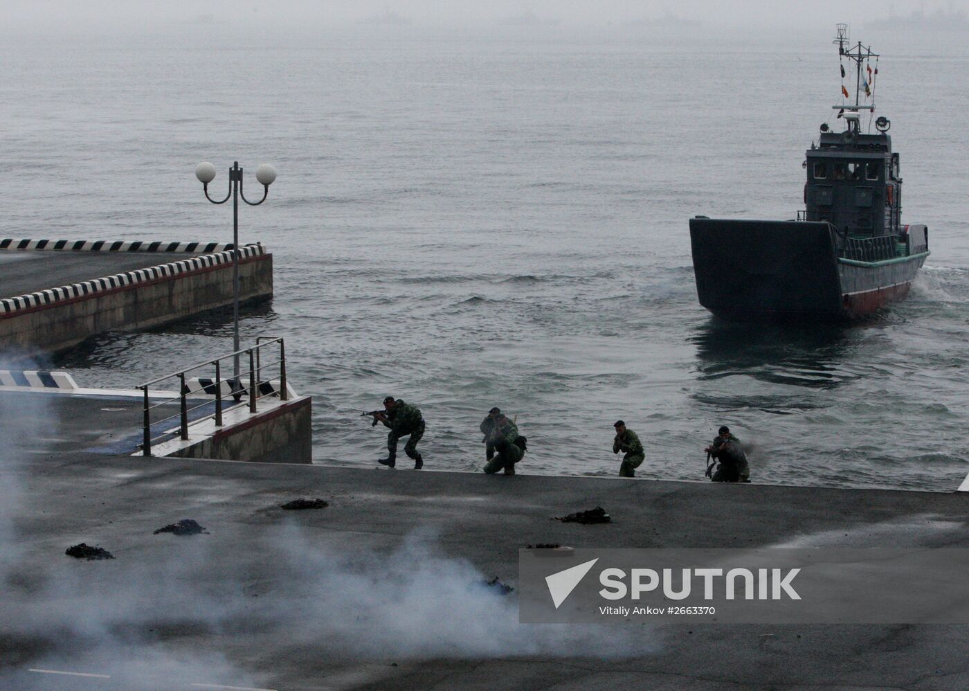 Rehearsal for naval review in Vladivostok