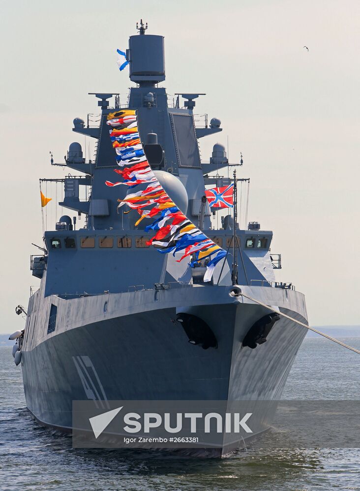 Rehearsal for naval review in Baltiysk