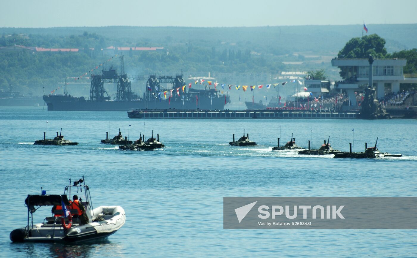 Rehearsal for Navy Day Parade in Sevastopol