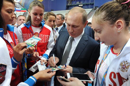 Vladimir Putin Meets Russian National Teams