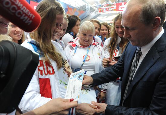 Vladimir Putin Meets Russian National Teams