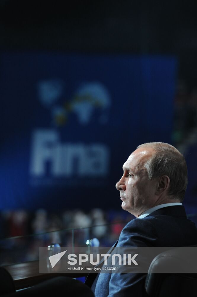 President Vladimir Putin attends opening ceremony of 16 FINA World Championships