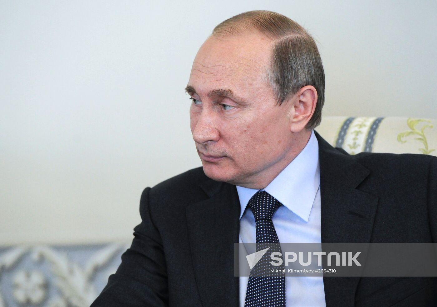 President Vladimir Putin meets with FIFA Presidentt Sepp Blatter