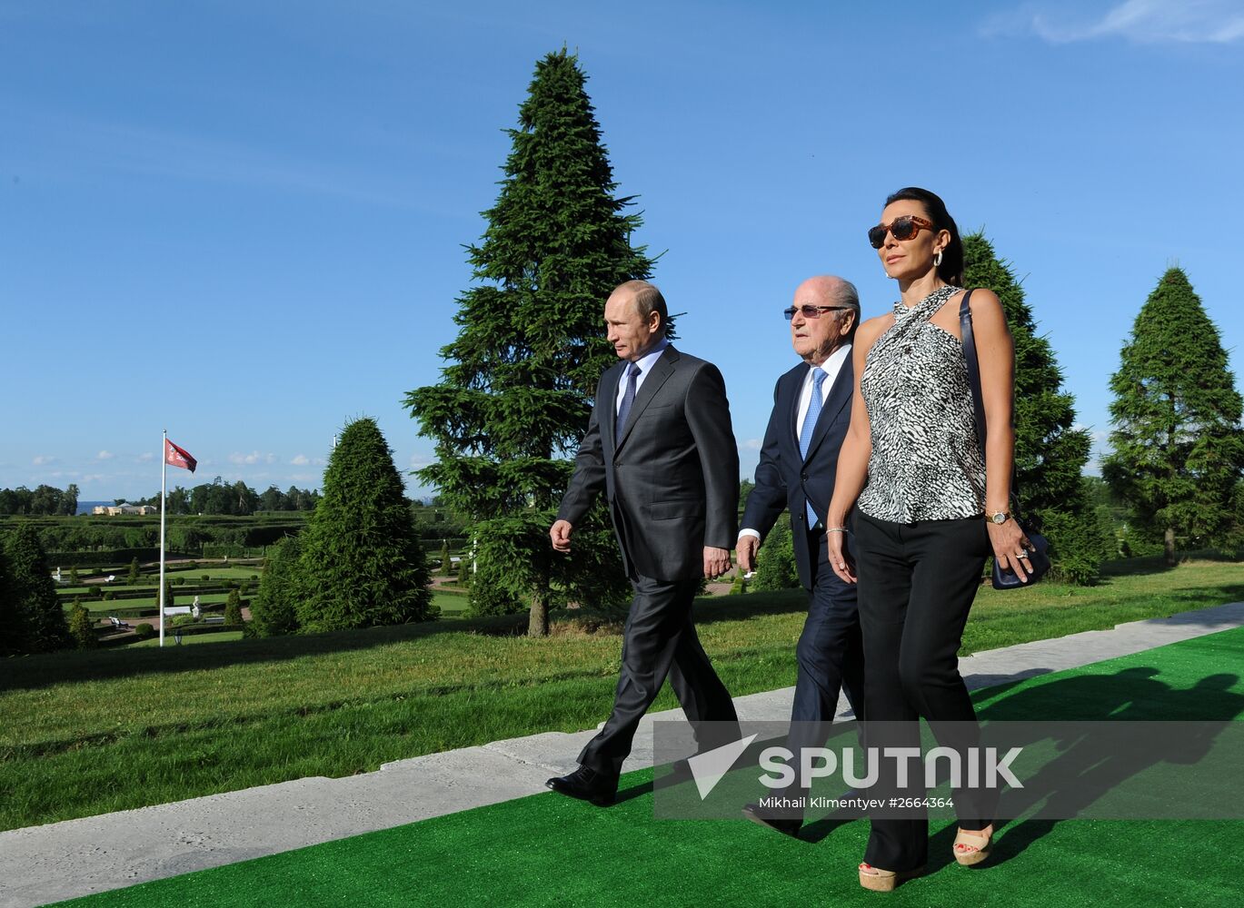 President Vladimir Putin meets with FIFA Presidentt Sepp Blatter