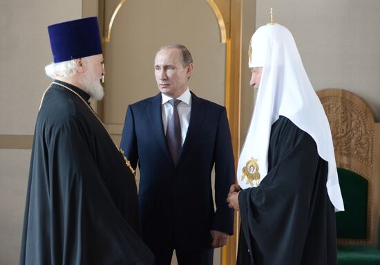 Russian President Vladimir Putin visits St. Vladimir's Church