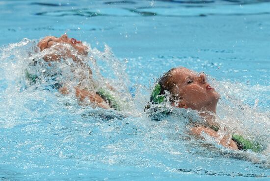 16th 2015 World Aquatics Championships. Synchronized swimming. Duos. Free program. Preliminary Round