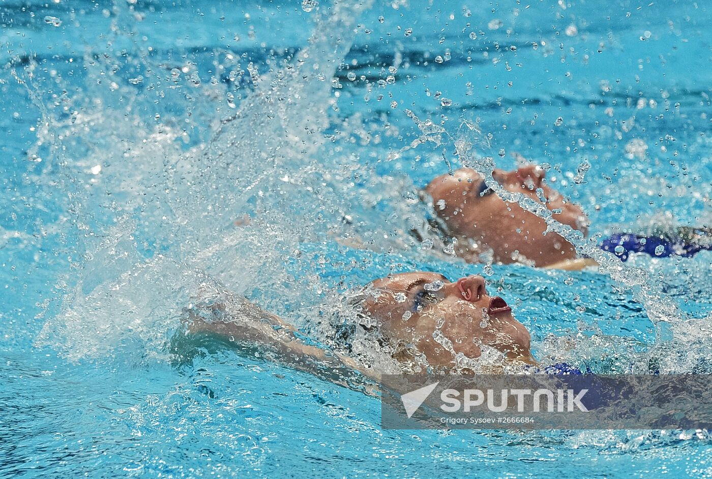 16th 2015 World Aquatics Championships. Synchronized swimming. Duos. Free program. Preliminary Round