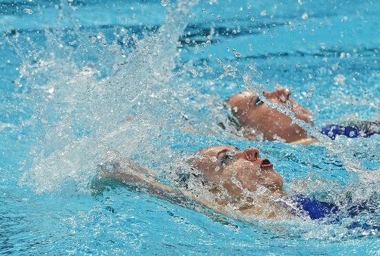 16th 2015 World Aquatics Championships. Synchronized swimming. Duos. Free program. Preliminary Round