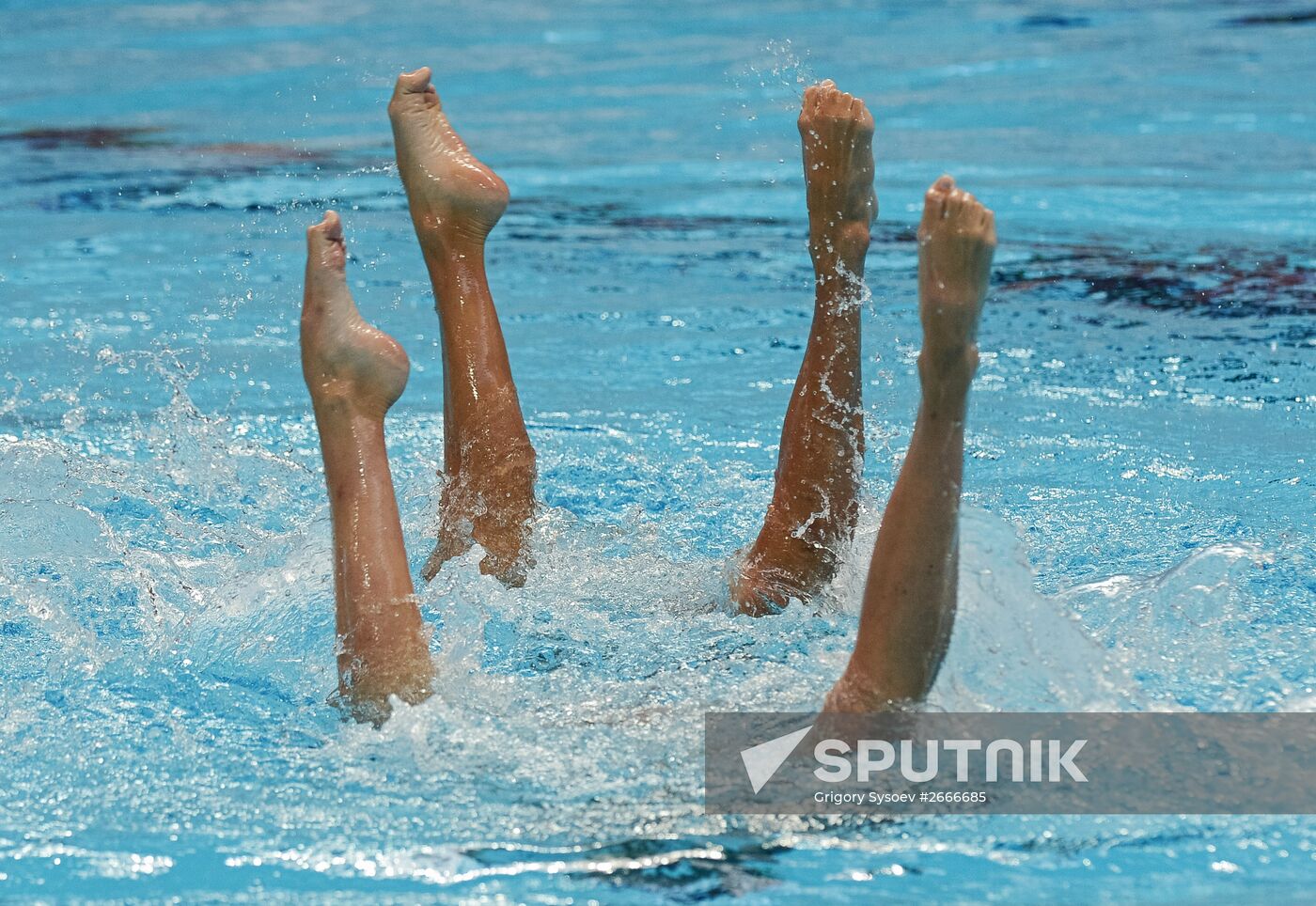 16th 2015 World Aquatics Championships. Synchronized swimming. Duos. Free program. Preliminary Round