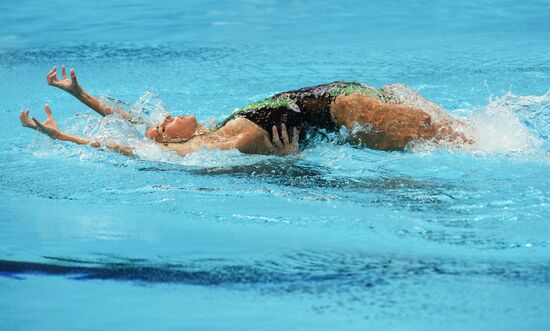 16th 2015 World Aquatics Championships. Synchronized swimming. Duos. Free program. Preliminary Round
