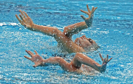 16th 2015 World Aquatics Championships. Synchronized swimming. Duos. Free program. Preliminary Round
