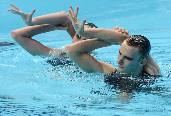 16th 2015 World Aquatics Championships. Synchronized swimming. Duos. Free program. Preliminary Round