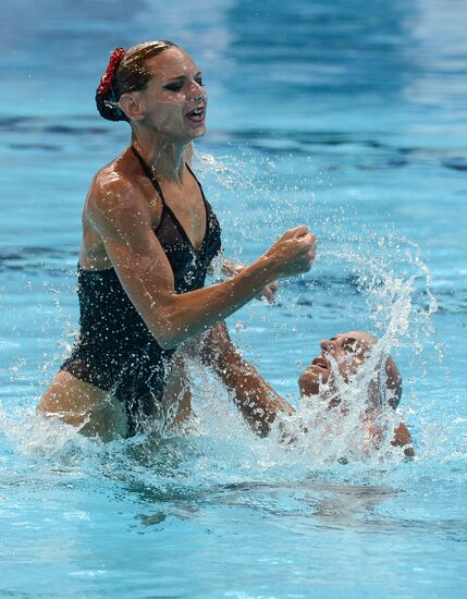 16th 2015 World Aquatics Championships. Synchronized swimming. Duos. Free program. Preliminary Round