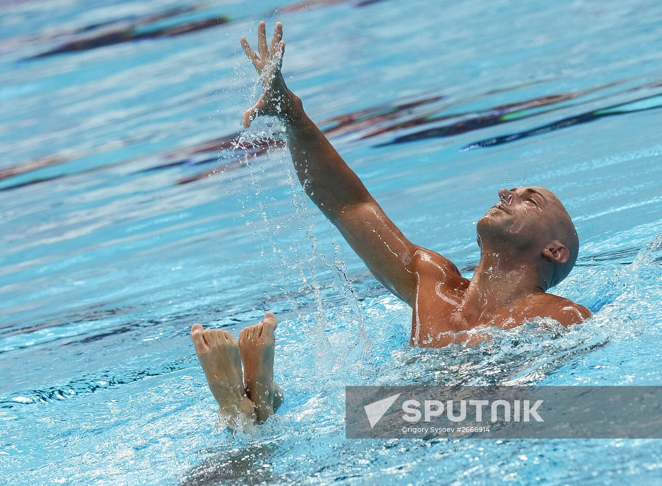 16th 2015 World Aquatics Championships. Synchronized swimming. Duos. Free program. Preliminary Round