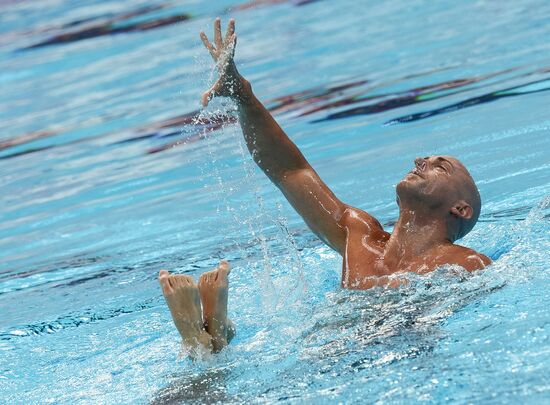 16th 2015 World Aquatics Championships. Synchronized swimming. Duos. Free program. Preliminary Round