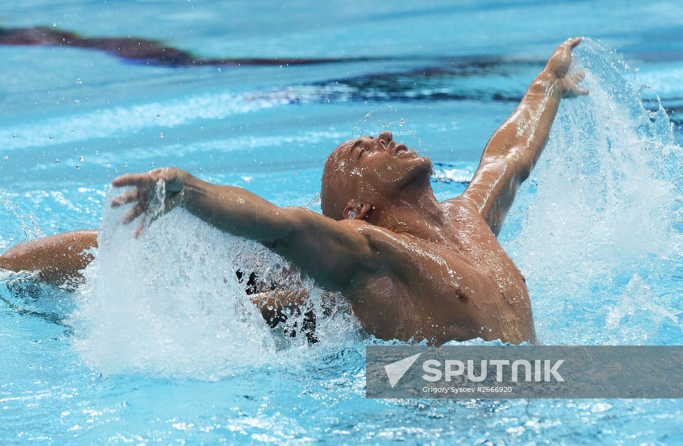 16th 2015 World Aquatics Championships. Synchronized swimming. Duos. Free program. Preliminary Round