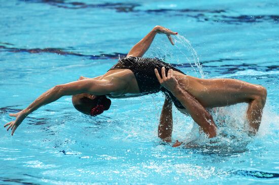 16th 2015 World Aquatics Championships. Synchronized swimming. Duos. Free program. Preliminary Round