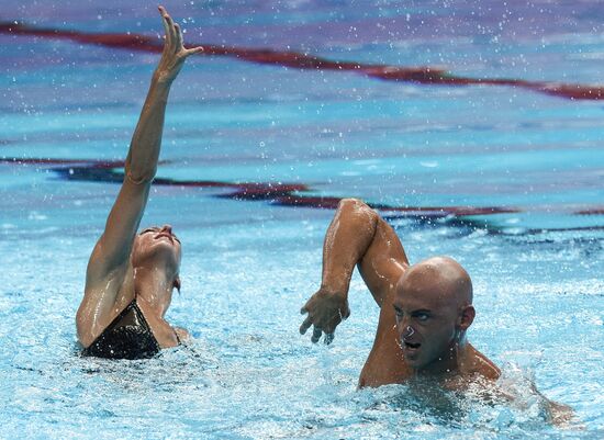 16th 2015 World Aquatics Championships. Synchronized swimming. Duos. Free program. Preliminary Round