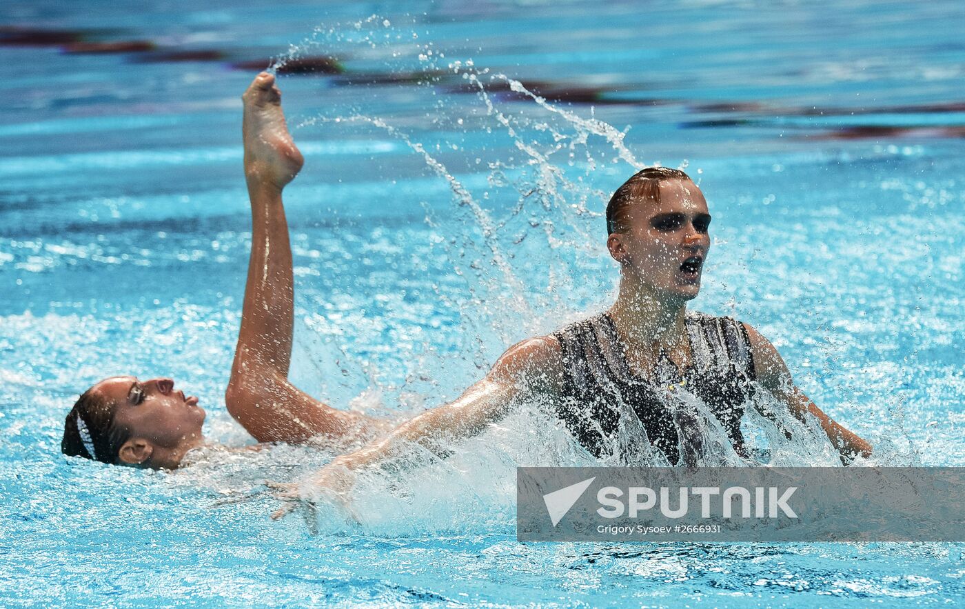16th 2015 World Aquatics Championships. Synchronized swimming. Duos. Free program. Preliminary Round