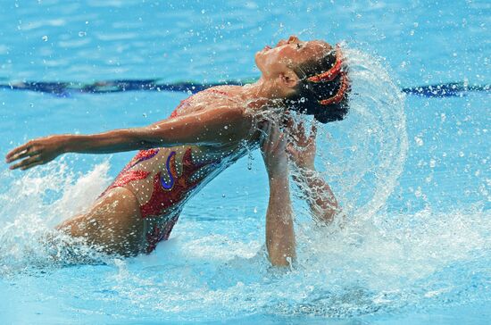16th 2015 World Aquatics Championships. Synchronized swimming. Duos. Free program. Preliminary Round