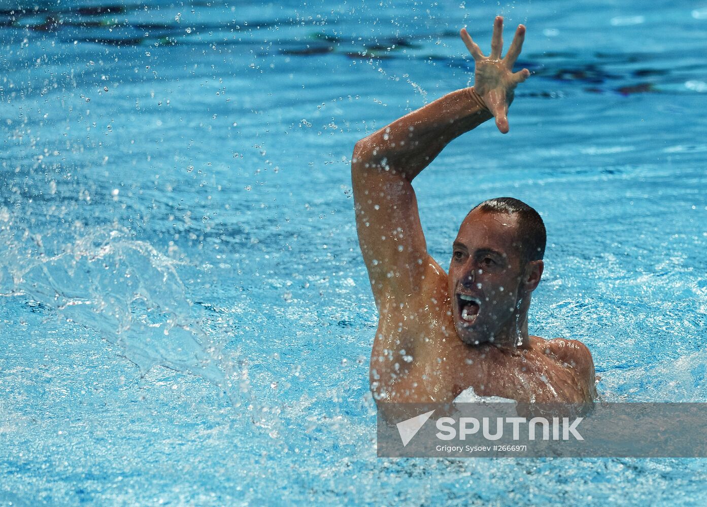16th 2015 World Aquatics Championships. Synchronized swimming. Duos. Free program. Preliminary Round