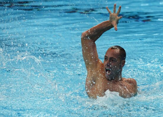 16th 2015 World Aquatics Championships. Synchronized swimming. Duos. Free program. Preliminary Round
