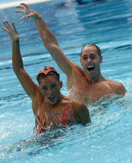 16th 2015 World Aquatics Championships. Synchronized swimming. Duos. Free program. Preliminary Round