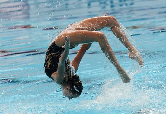 16th 2015 World Aquatics Championships. Synchronized swimming. Duos. Free program. Preliminary Round