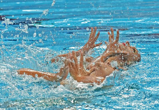 16th 2015 World Aquatics Championships. Synchronized swimming. Mixed duos. Free program. Preliminary Round
