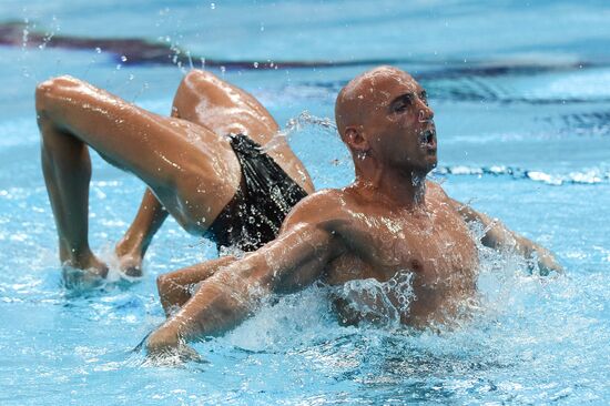 16th 2015 World Aquatics Championships. Synchronized swimming. Duos. Free program. Preliminary Round