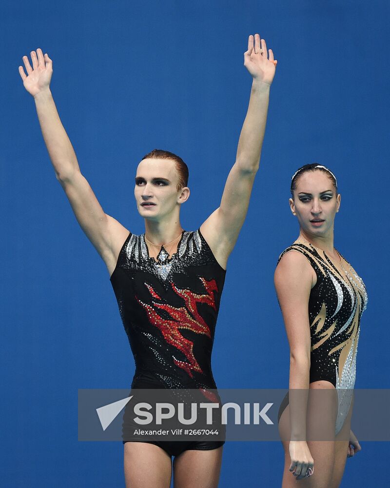 16th 2015 World Aquatics Championships. Synchronized swimming. Duos. Free program. Preliminary Round