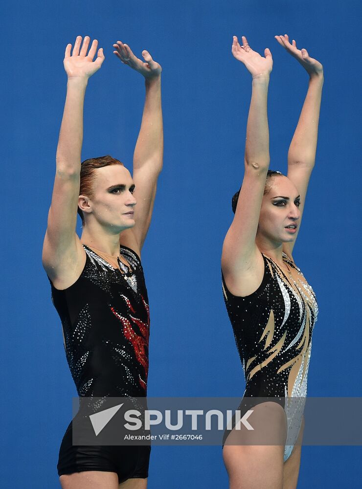 16th 2015 World Aquatics Championships. Synchronized swimming. Duos. Free program. Preliminary Round