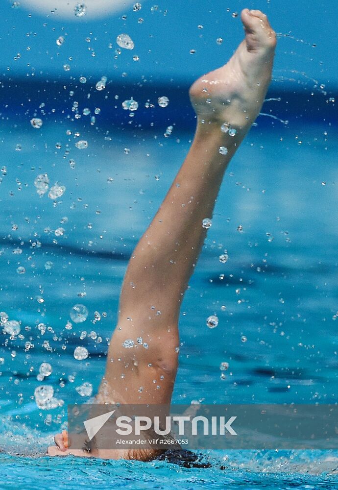 16th 2015 World Aquatics Championships. Synchronized swimming. Duos. Free program. Preliminary Round