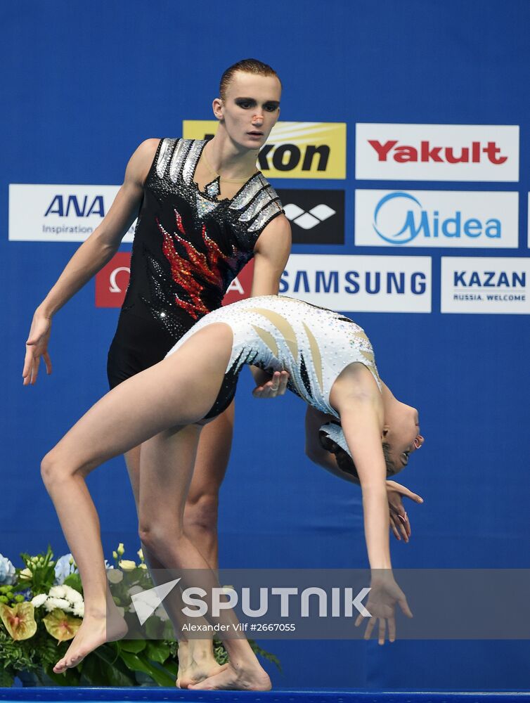 16th 2015 World Aquatics Championships. Synchronized swimming. Duos. Free program. Preliminary Round