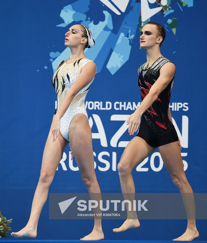 16th 2015 World Aquatics Championships. Synchronized swimming. Duos. Free program. Preliminary Round