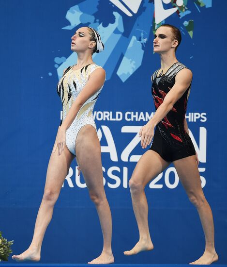 16th 2015 World Aquatics Championships. Synchronized swimming. Duos. Free program. Preliminary Round