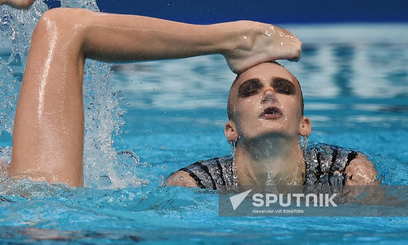 16th 2015 World Aquatics Championships. Synchronized swimming. Duos. Free program. Preliminary Round