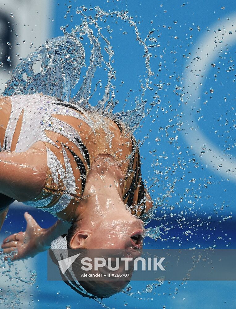 16th 2015 World Aquatics Championships. Synchronized swimming. Duos. Free program. Preliminary Round
