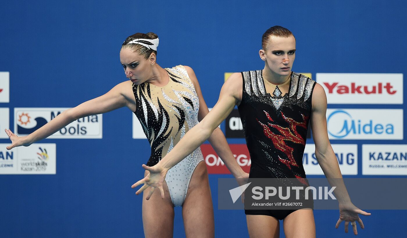 16th 2015 World Aquatics Championships. Synchronized swimming. Duos. Free program. Preliminary Round