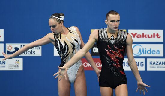 16th 2015 World Aquatics Championships. Synchronized swimming. Duos. Free program. Preliminary Round