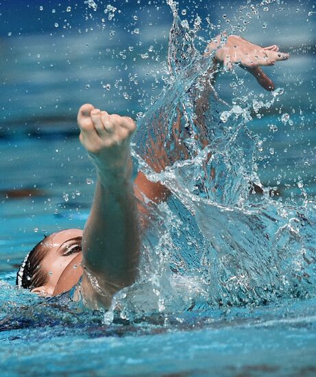 16th 2015 World Aquatics Championships. Synchronized swimming. Duos. Free program. Preliminary Round